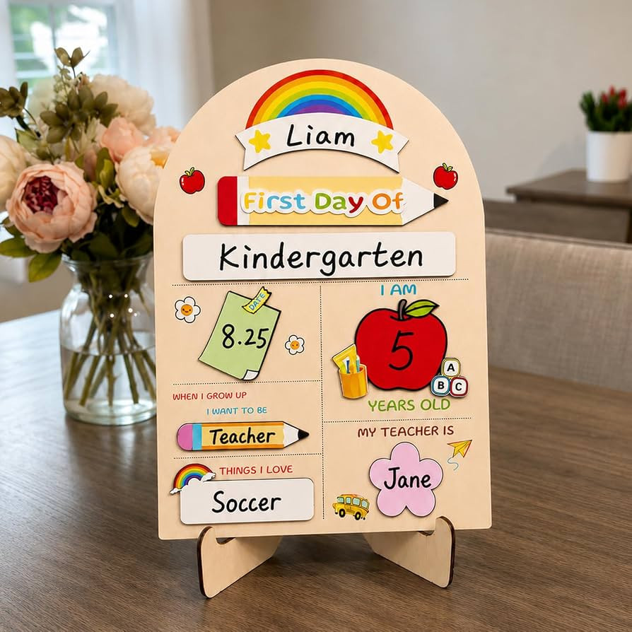 Auch First & Last Day of School Sign, Reusable Interchangeable Chalkboard, Back to School Photo P... | Amazon (US)