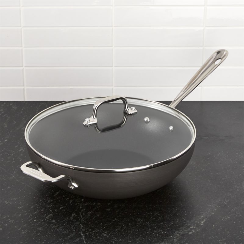 All-Clad HA1 Hard-Anodized Non-Stick 12" Chef's Pan with Lid + Reviews | Crate and Barrel | Crate & Barrel