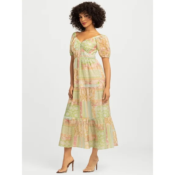 Jessica Simpson Women's Emmory Tiered Maxi Dress, Sizes XS-XL | Walmart (US)