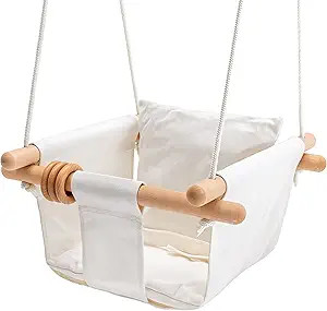 Mlian Secure Baby Canvas Swing Hanging Swing Seat Chair Indoor and Outdoor Hammock Backyard Outsi... | Amazon (US)