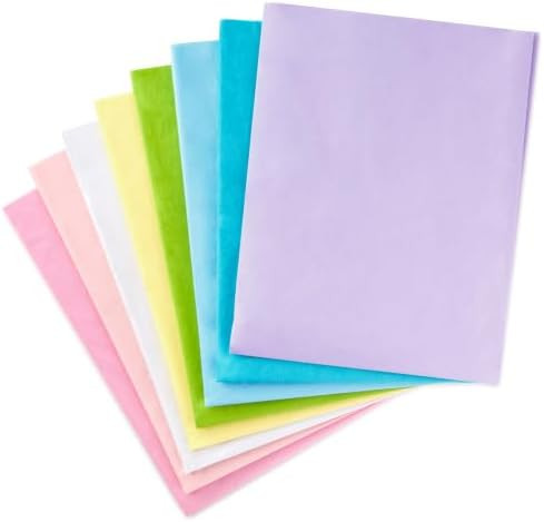 Hallmark Bulk Tissue Paper for Gift Bags, 120 Sheets (Pastel, 8 Colors) | Amazon (US)