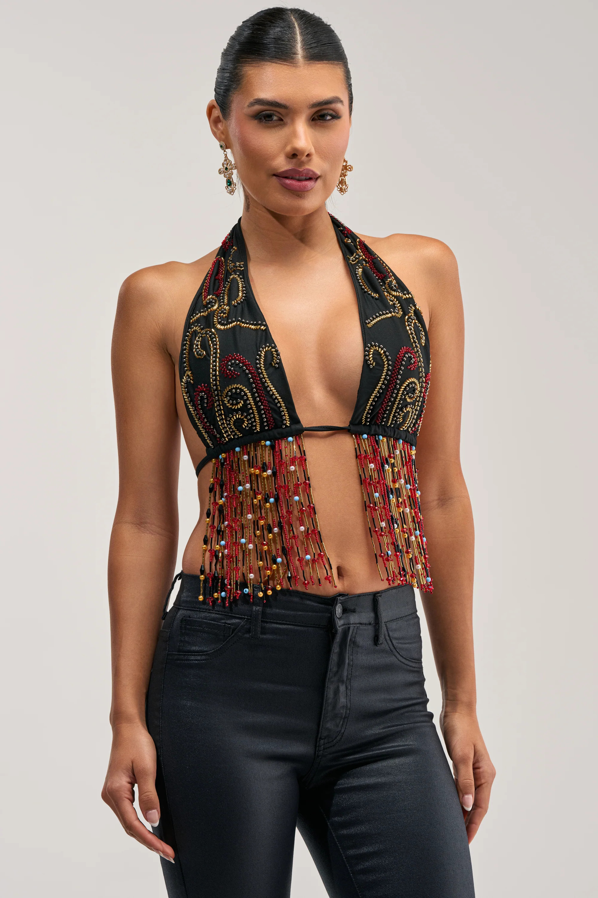 Beaded Halter Bralette Crop Top | AKIRA | AKIRA