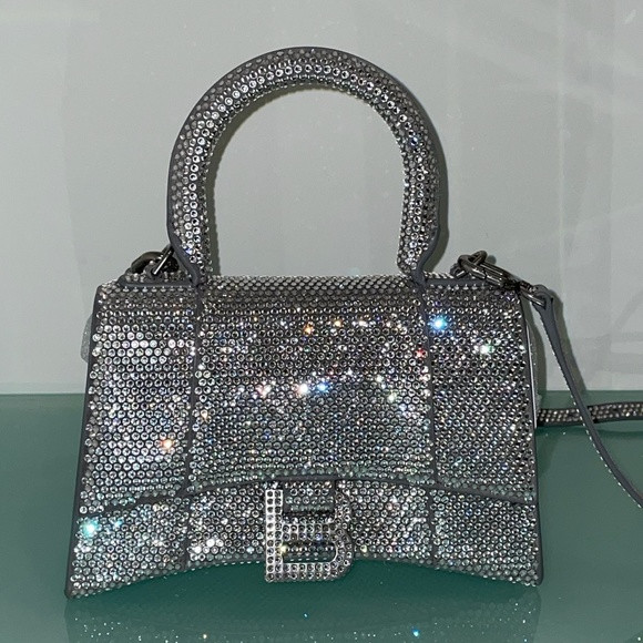 FIRM PRICE. Authentic Balenciega HOURGLASS XS HANDBAG WITH RHINESTONES | Poshmark