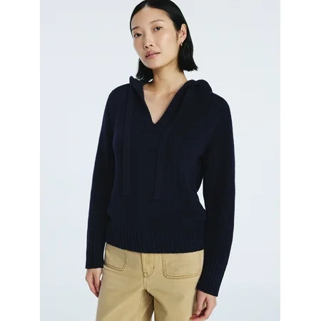 Free Assembly Women's Cotton Hoodie Sweater with Long Sleeves, Sizes XS-XXL | Walmart (US)