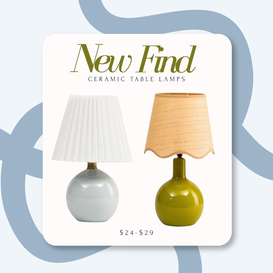 Affordable table lamps that give a designer vibe! Under $30!!
