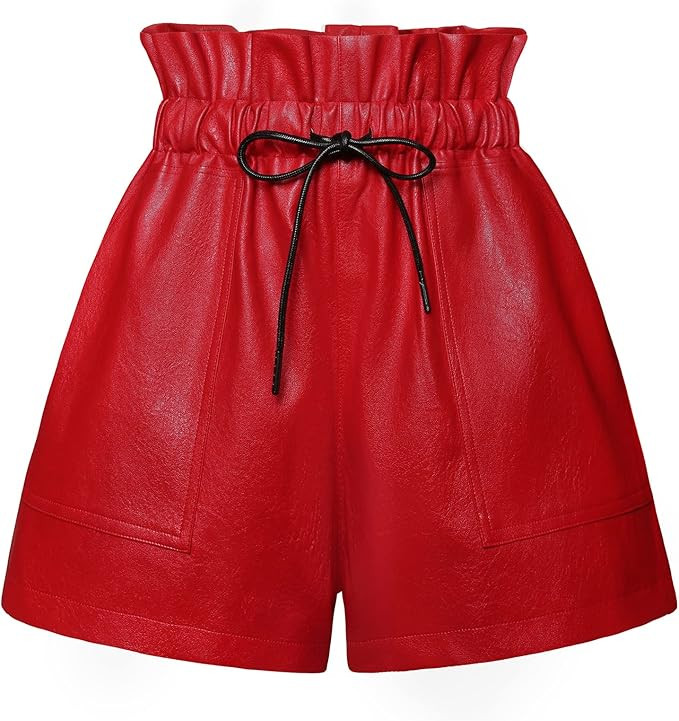 QIANXIZHAN Women's Leather Shorts, Faux High Waisted Wide Leg Sexy Shorts SP | Amazon (US)