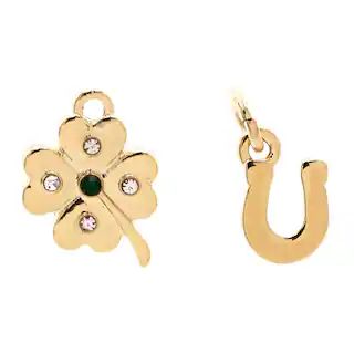 Charmalong™ 14K Gold Plated Horseshoe & Shamrock Charms by Bead Landing™ | Michaels Stores