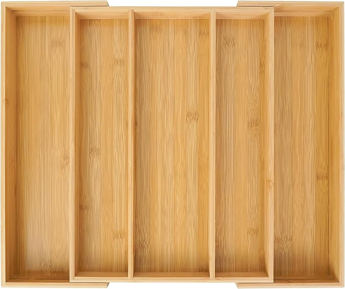 Utoplike Bamboo Expandable Kitchen Drawer Organizer, Adjustable Utensil Holder and Cutlery Tray O... | Amazon (US)