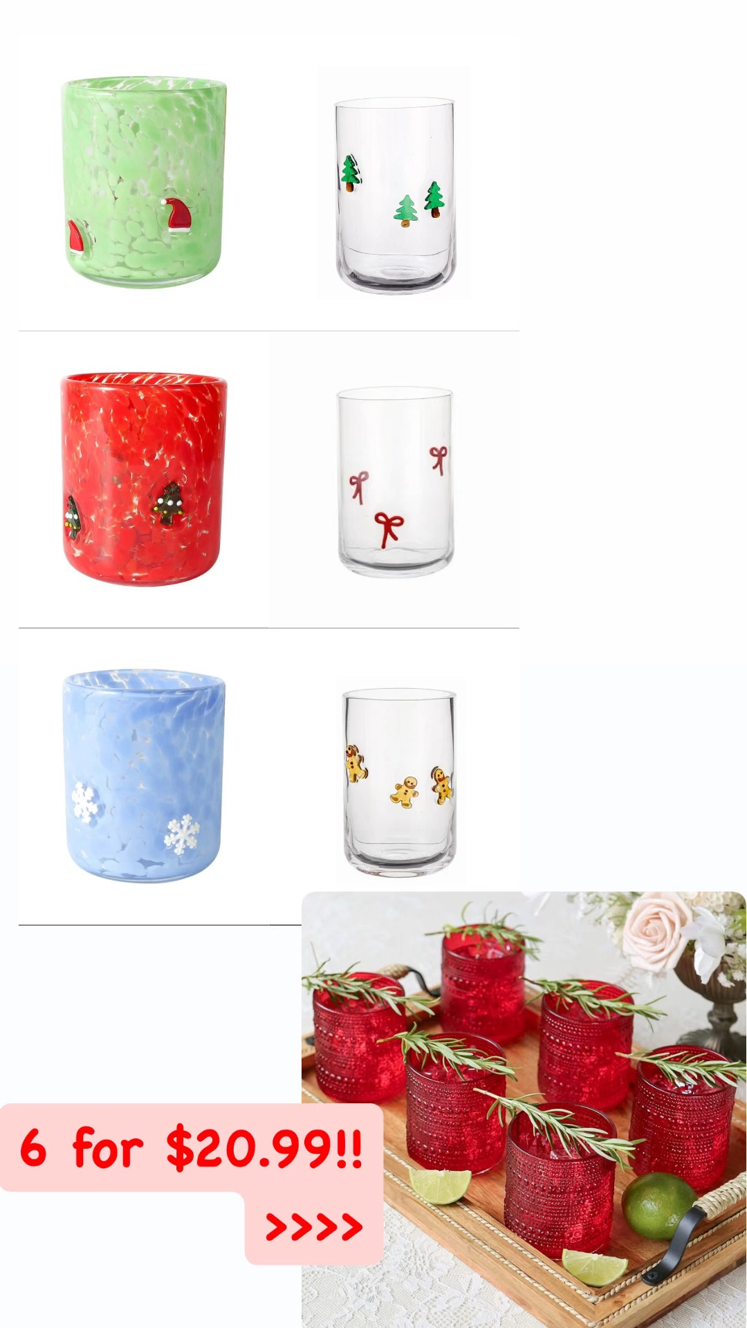 Holiday Cups!!! Pay more for the decorative Christmas ones or get beaded red ones 6 for 21$!!

#LTKSeasonal #LTKHoliday #LTKFindsUnder50