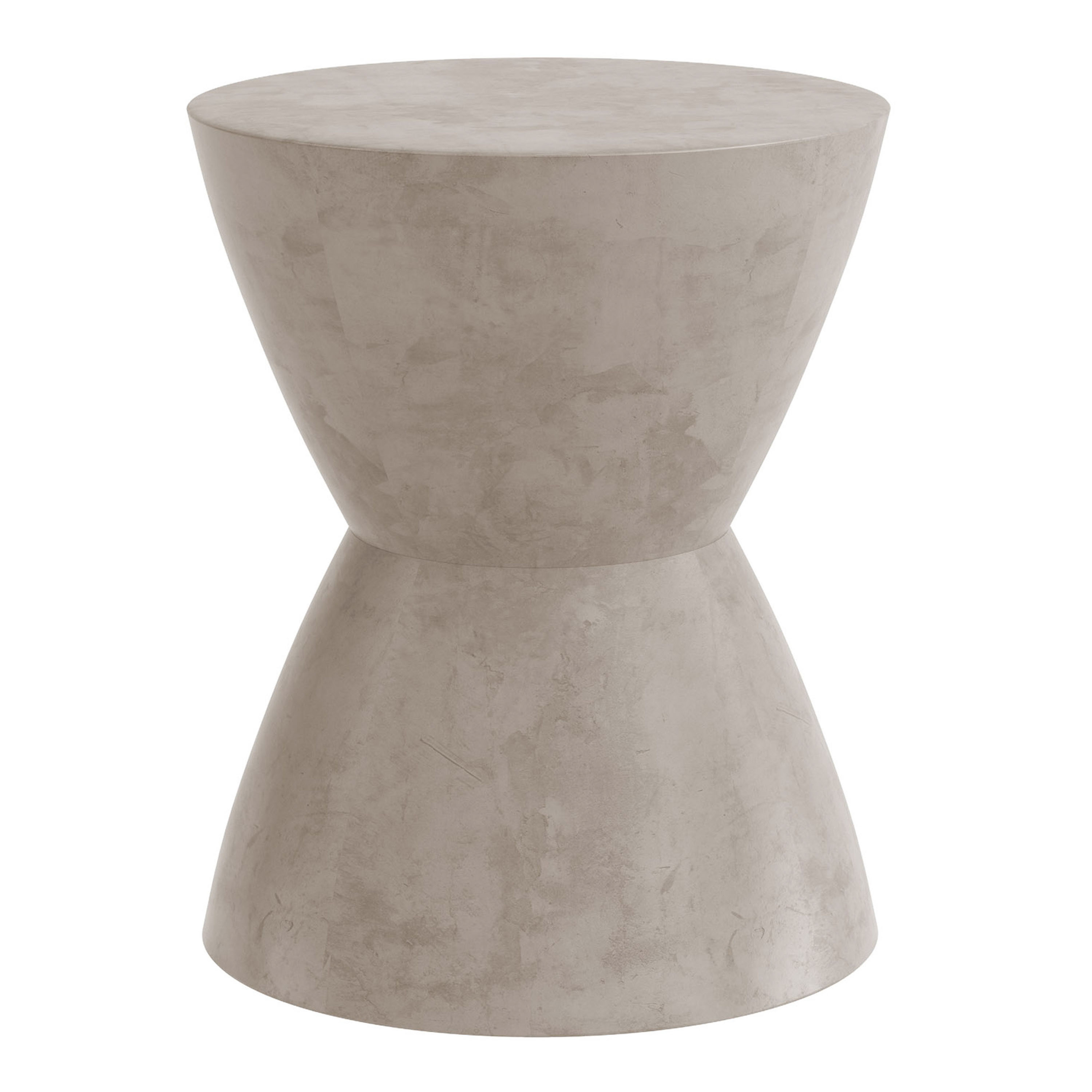 Leland Tonal Gray Faux Stone Hourglass Outdoor Side Table | World Market