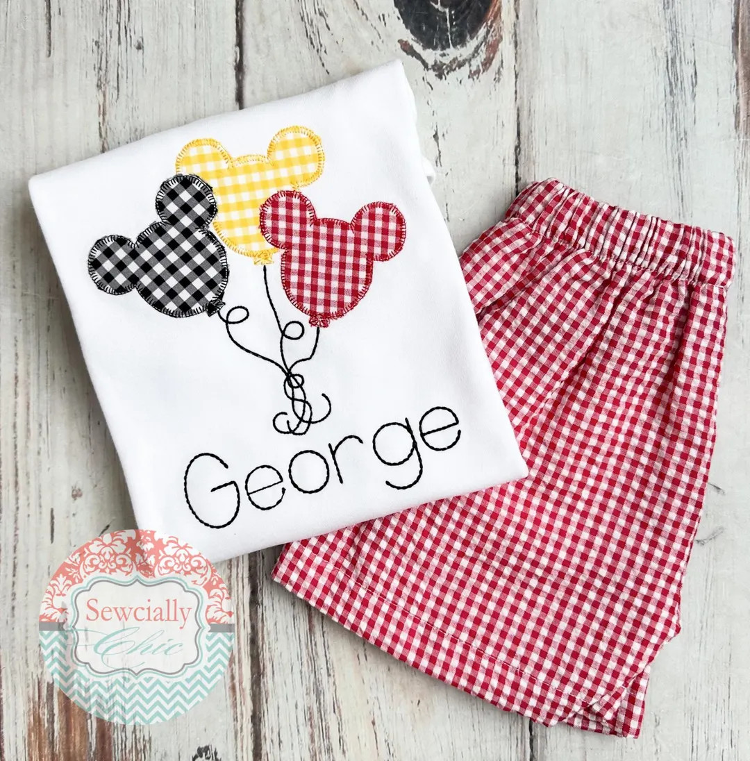 Embroidered Gingham Disney Trip Set,  Boys Disney outfit, Disneyland shirt, Disney World Outfit, ... | Etsy (DACH)