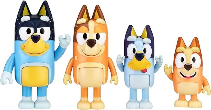 Amazon.com: Bluey Bluey & Family Figure 4-Pack, Bingo, Bandit & Chilli - New Expressions : Toys &... | Amazon (US)