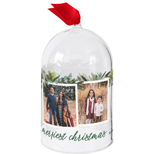 Merry Christmas Pine Glass Cloche Ornament | Shutterfly