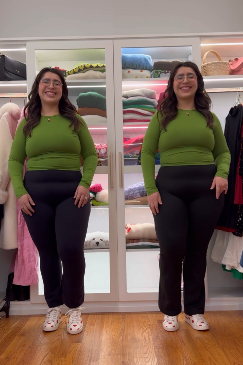 Left is the splurge from Splits59 and Right is the deal from Shiny by Nature! 
Wearing the large in both!

#LTKfindsunder50 #LTKSeasonal #LTKmidsize