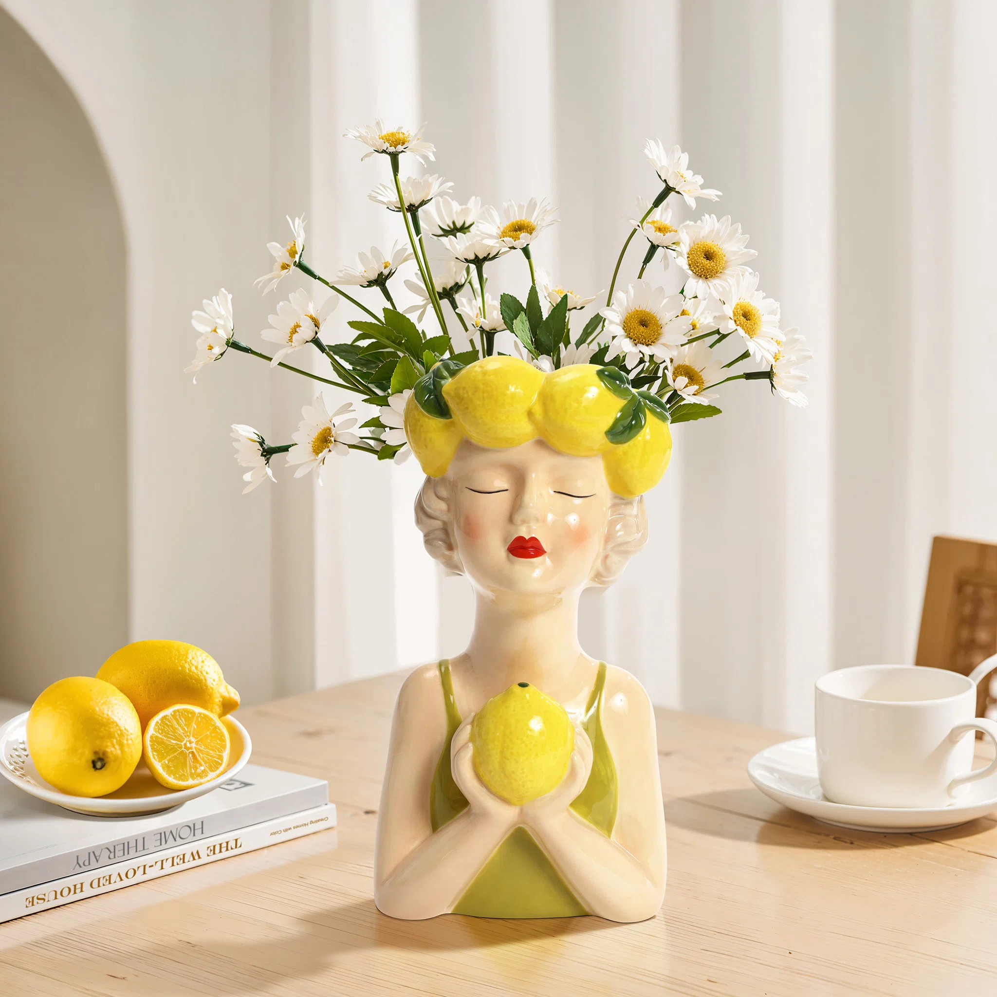 Lady Lemons Ceramic 11.6-Inch Tall Sculpture Vase | Wayfair North America