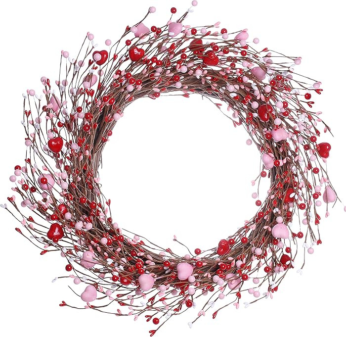 J'FLORU Valentine’s Day Wreaths for Front Door 20 Inch Valentines Day Wreath Valentines Wreath ... | Amazon (US)