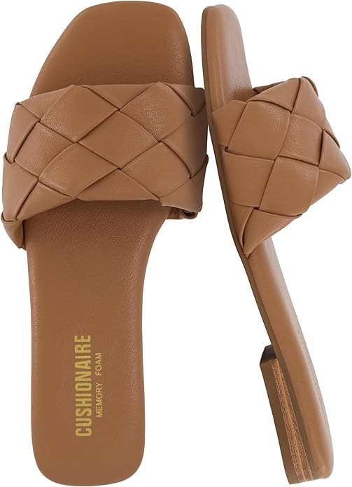 CUSHIONAIRE Franca Woven Slide Sandals Women Dressy or Casual with Memory Foam | Comfortable Summ... | Amazon (US)