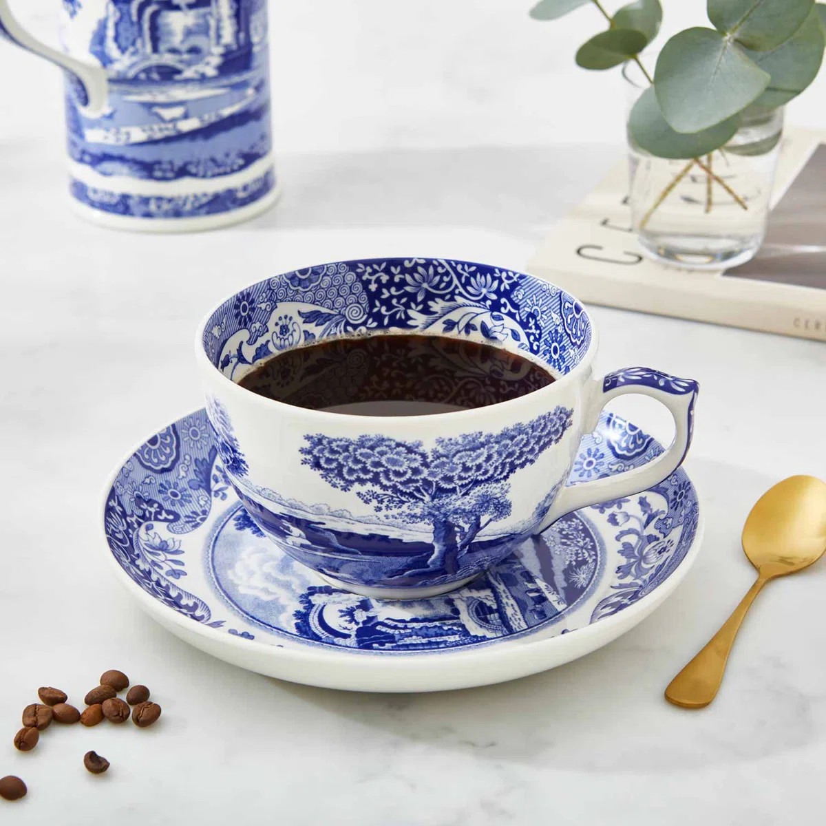 Spode Blue Italian Jumbo Cup & Saucer | Birch Lane