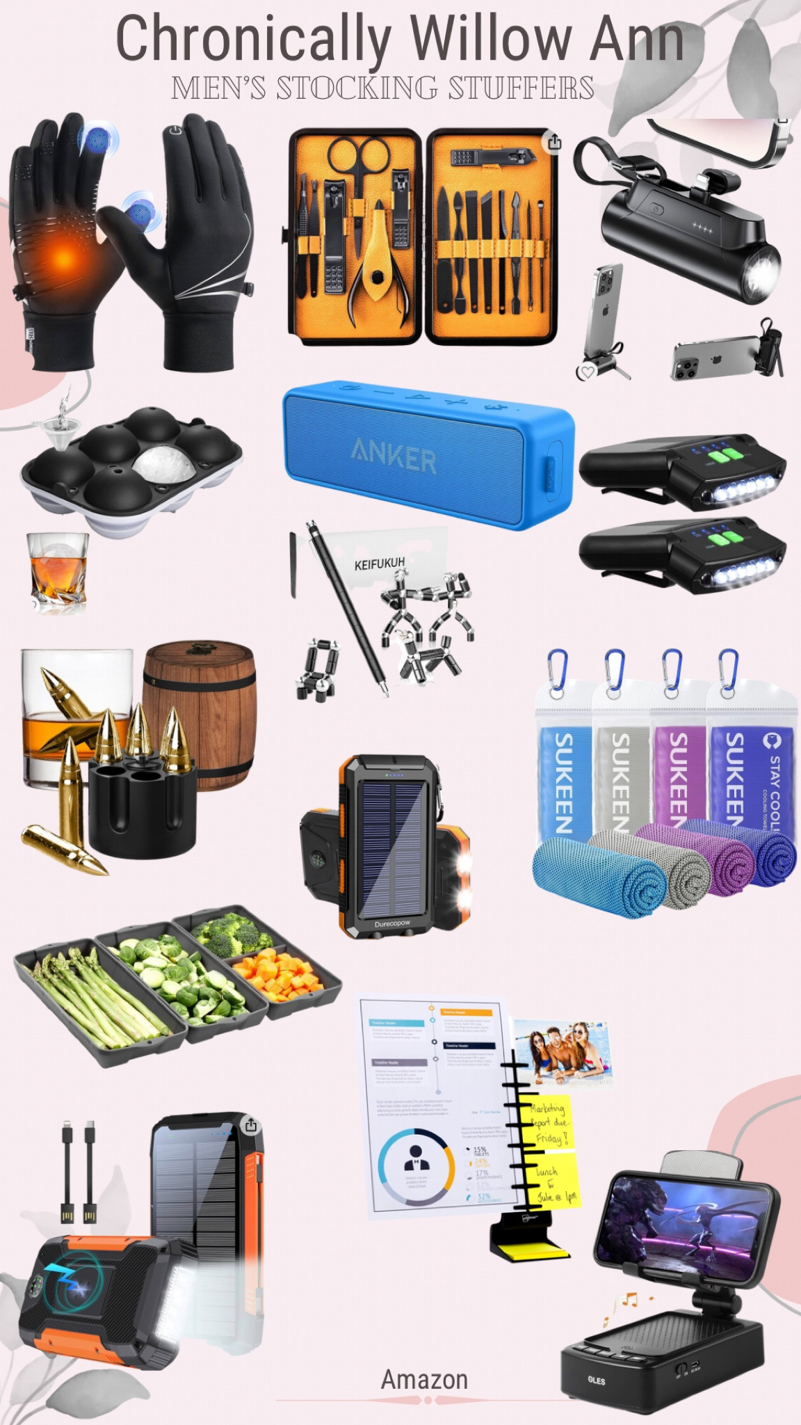 Some of the best stocking stuffers for men. Especially men who don’t want anything. Great reusable ice cubes, ice molds, head cap clip on lifhts, portable speakers, portable chargers, cooling towels for sports, office tricks, grilling tools and more.
Great stocking stuffers

#LTKmens #LTKGiftGuide #LTKCyberWeek