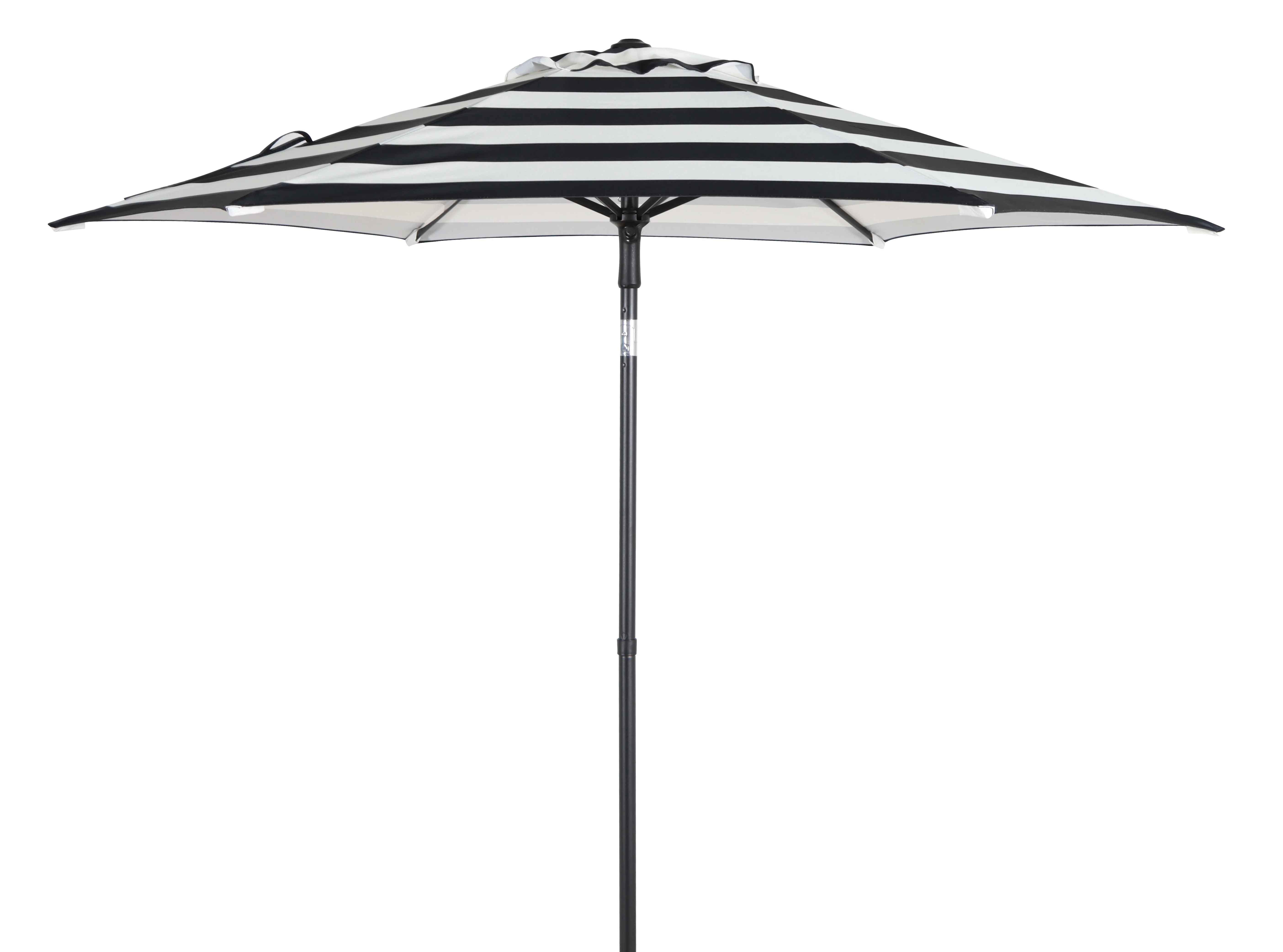 Mainstays 7.5 Foot Push-Up Round Market Umbrella Black & White Cabana Stripe | Walmart (US)