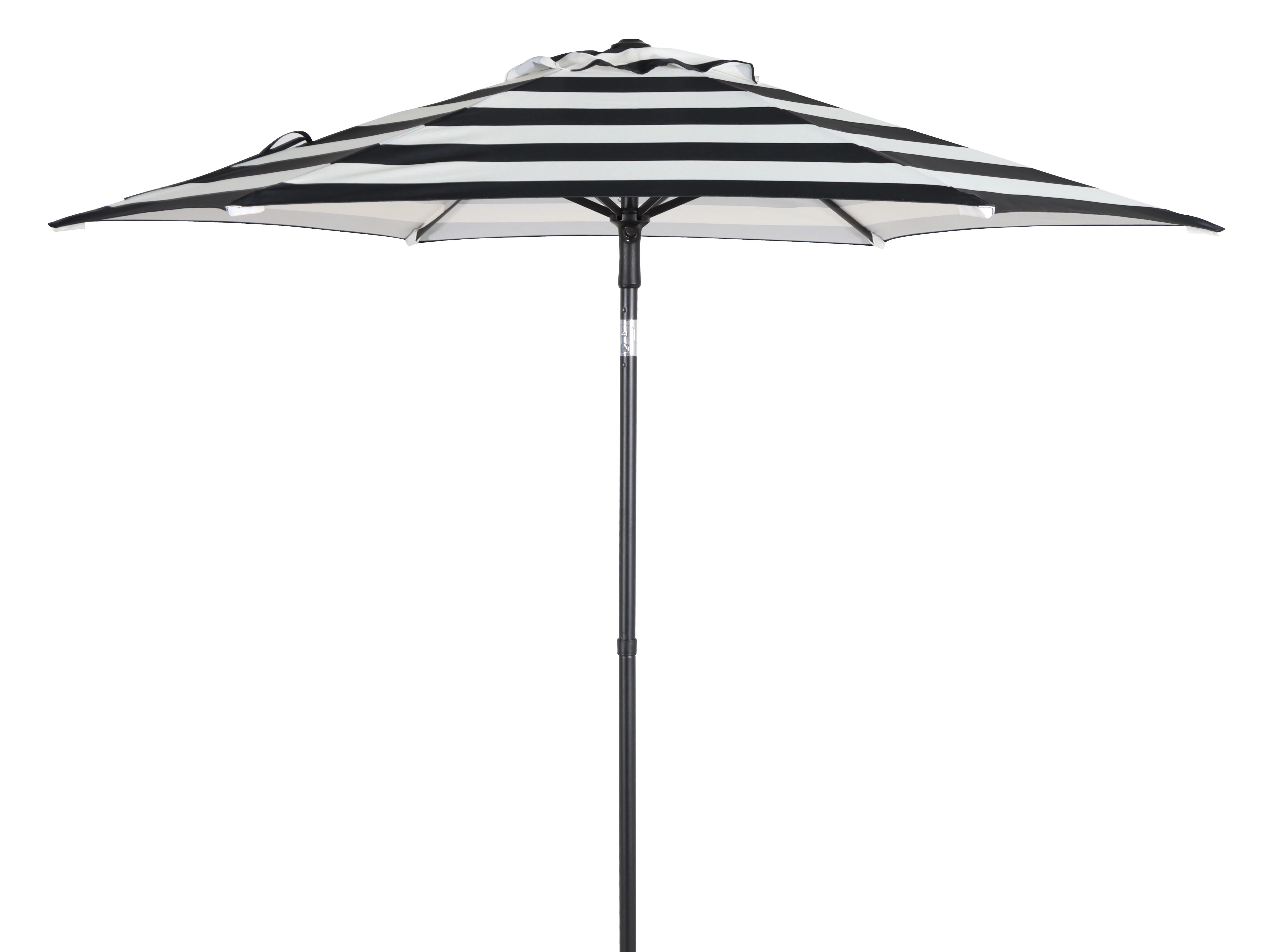 Mainstays 7.5 Foot Push-Up Round Market Umbrella Black & White Cabana Stripe | Walmart (US)