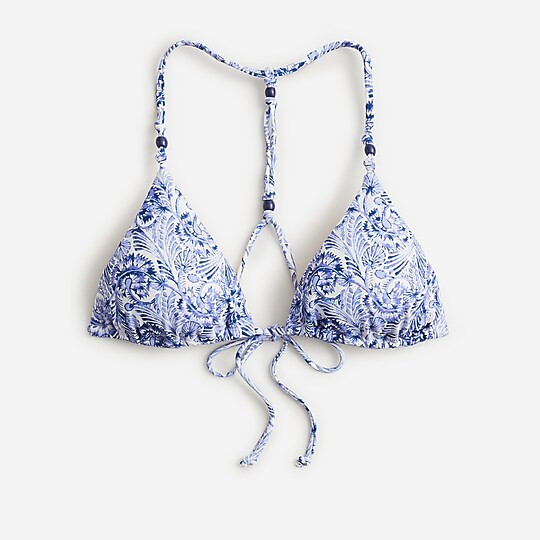 Beaded string bikini top in dandelion swirl | J. Crew US