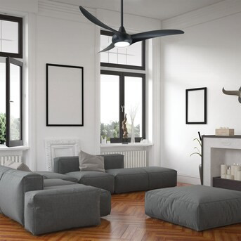 Minka Aire Light Wave 52-in Black LED Indoor Propeller Ceiling Fan with Light Remote (3-Blade) | Lowe's