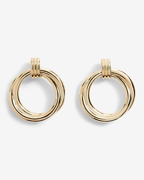 Mini Circle Twist Doorknocker Earrings | Express
