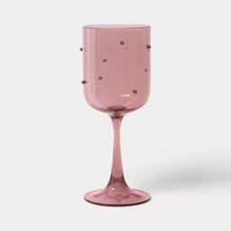 14.5 fl oz Wine Glass Pink with Red Dots - Threshold™ | Target