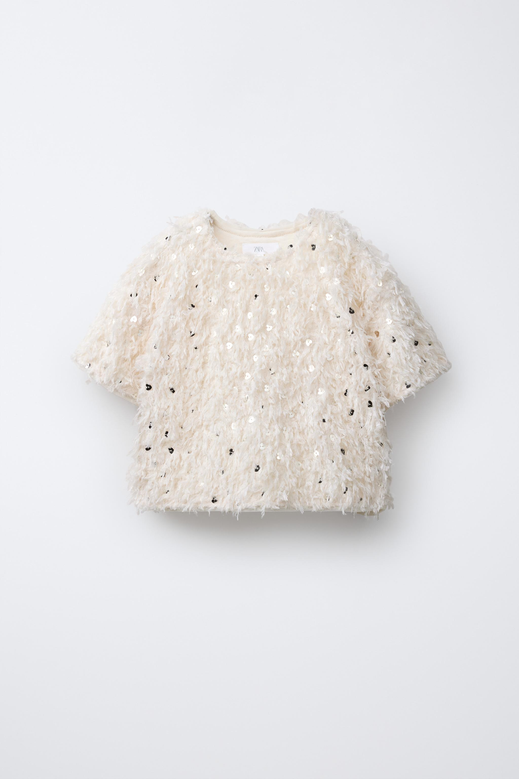 FEATHER SEQUIN T-SHIRT | Zara US
