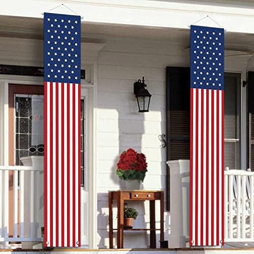 4th of July Decorations Outdoor - Hanging American Flag Banners Stars and Stripes Porch Sign - 25... | Amazon (US)