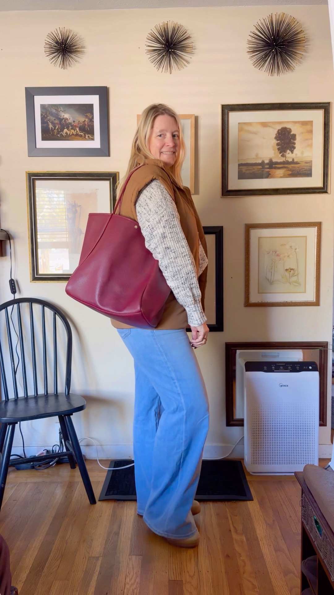 Loving this sweater it’s older but a goodie, the denim is a perfect fit. 

sweater large 
pants 12 long 
shoes 7.5
best large 



#LTKOver40 #LTKTall #LTKootd