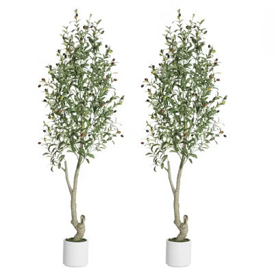 Faux olive tree, artificial olive tree for indoor use with white pot and green fake moss, suitable for office living room bedroom hallway decoration | Target
