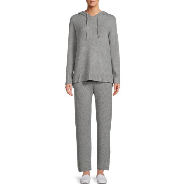 Time and Tru Women's Sweater Hoodie and Pants Set, 2-Piece - Walmart.com | Walmart (US)