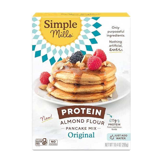 Simple Mills Just Add Water Almond Flour Pancake Mix, Original Protein - Gluten Free, Plant Based... | Amazon (US)