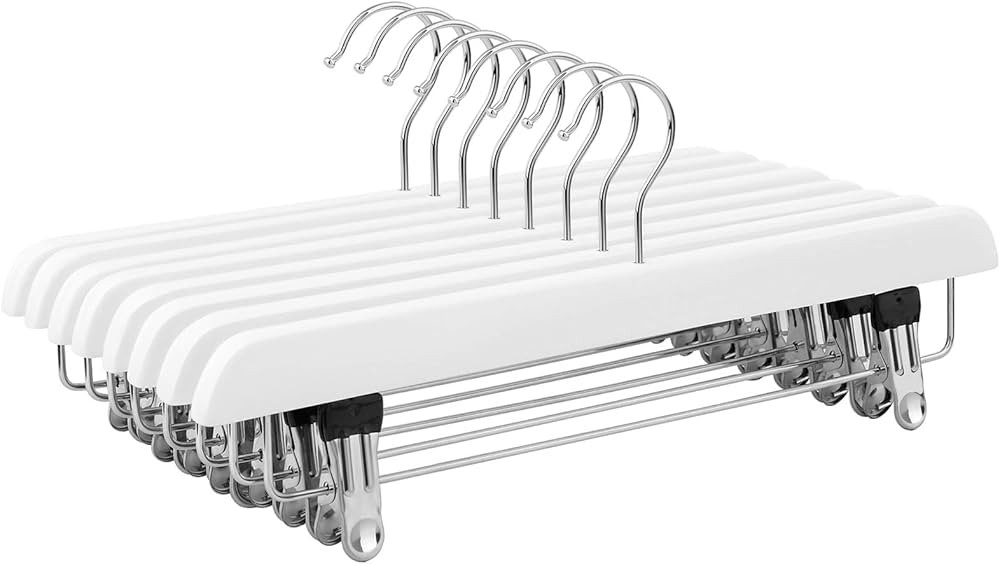 SONGMICS CRW008WT-8 - Set di 8 grucce con gancio girevole e clip regolabili, lunghezza 35,5 cm, c... | Amazon (IT)