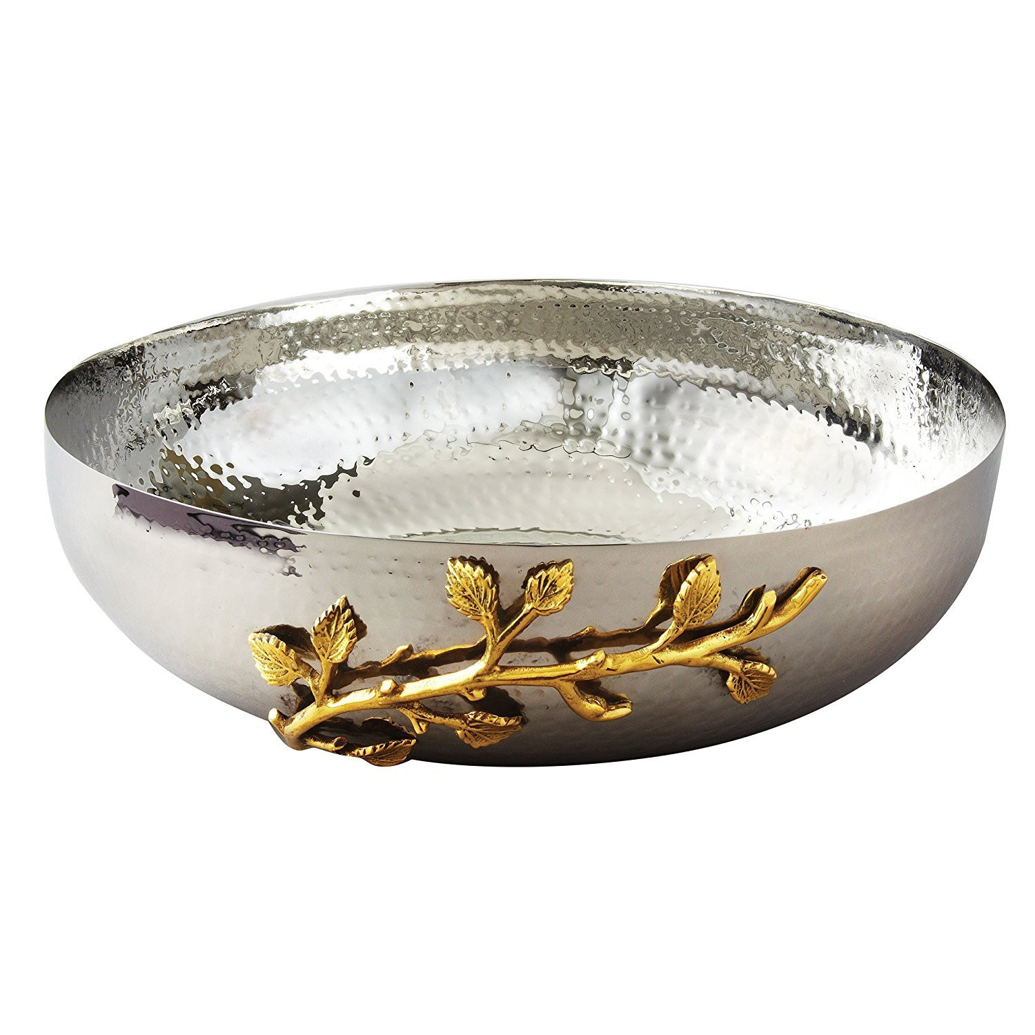 Golden Vine Hammered, 12-Inch, Silver/Gold Stainless Steel ,Salad Bowl | Amazon (US)