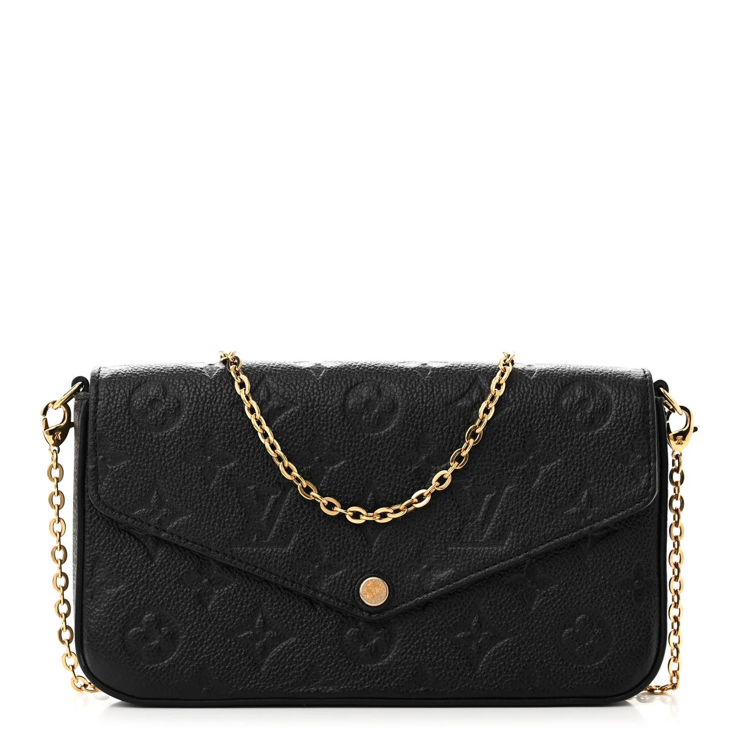 LOUIS VUITTON Empreinte Pochette Felicie Chain Wallet Black | FASHIONPHILE (US)