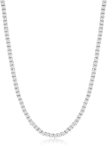 NYC Sterling Women's Magnificent 2mm Round Cubic Zirconia Tennis Necklace | Amazon (US)