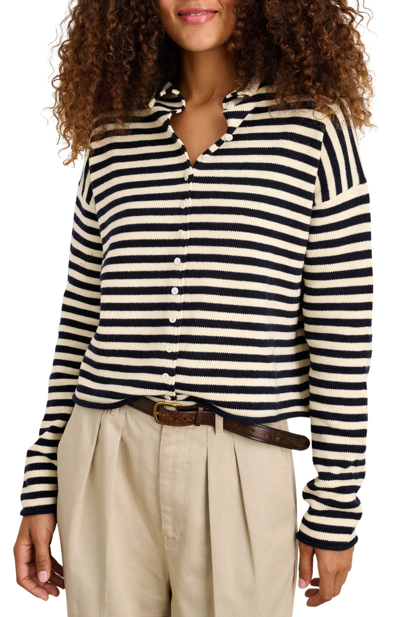 Taylor Stripe Cotton & Cashmere Cardigan | Nordstrom