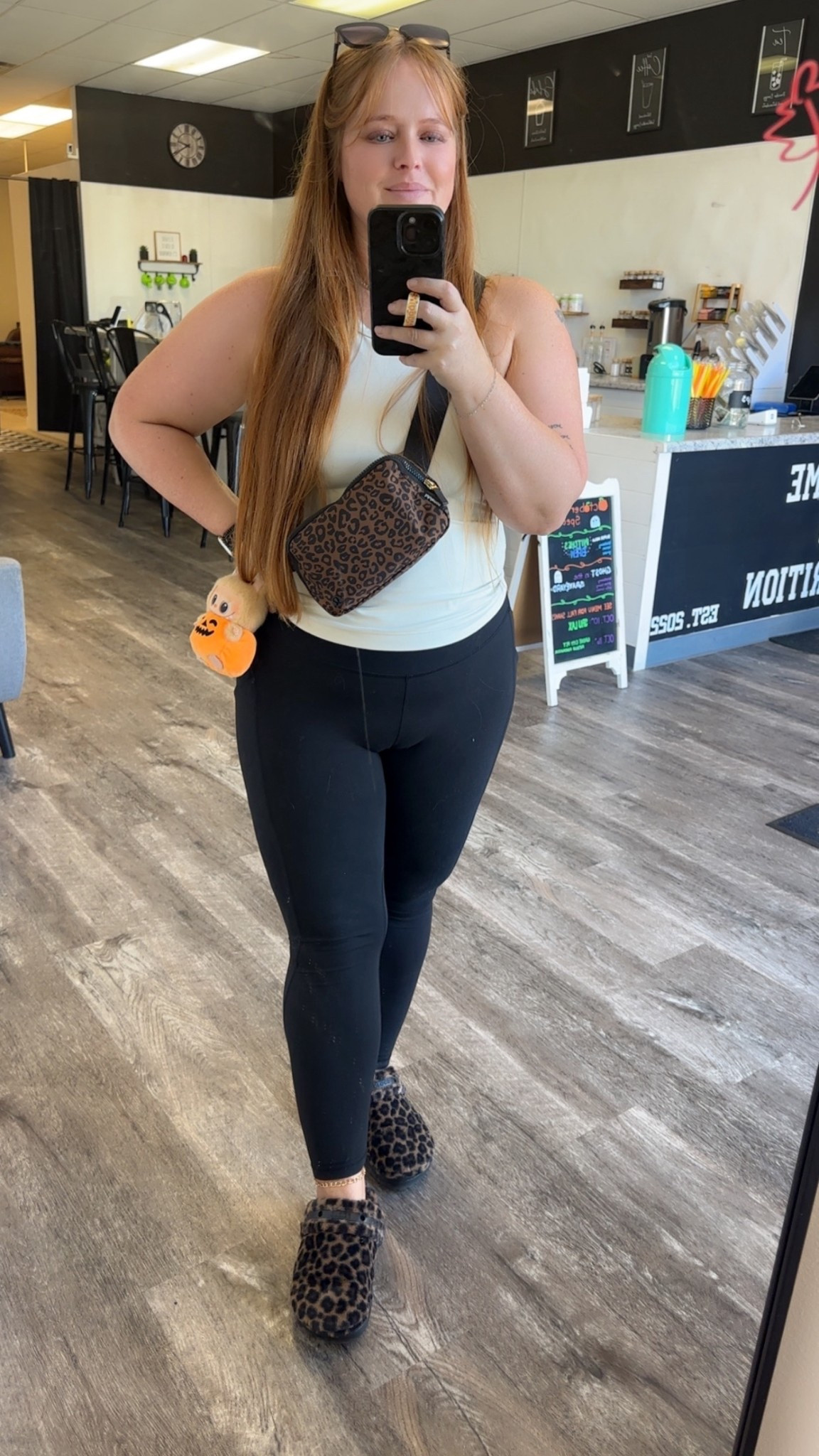 Easy, fall fit for Moms on the go. 

I get so many compliments on this leopard cross body. I think I want to grab the larger size as well! 

#LTKOver40 #LTKMidsize #LTKItBag