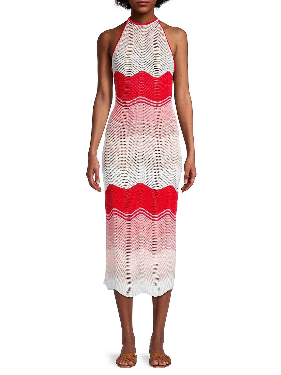 Colorblocked Wave Knit Halter Midi-Dress | Saks Fifth Avenue