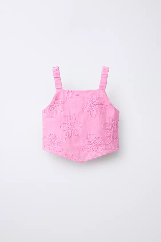 EMBROIDERED FLORAL TOP | Zara US