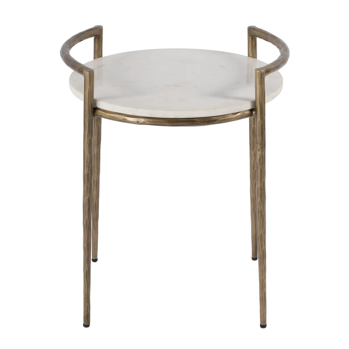 Mercer41 Jahsi 19 in. W Round Marble and Iron Side Table | Wayfair | Wayfair North America