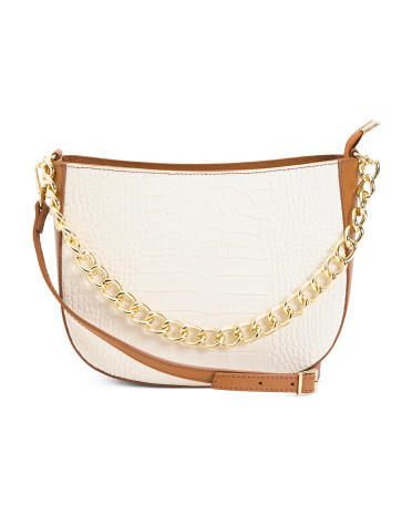 Made In Italy Leather Croc Hobo | TJ Maxx