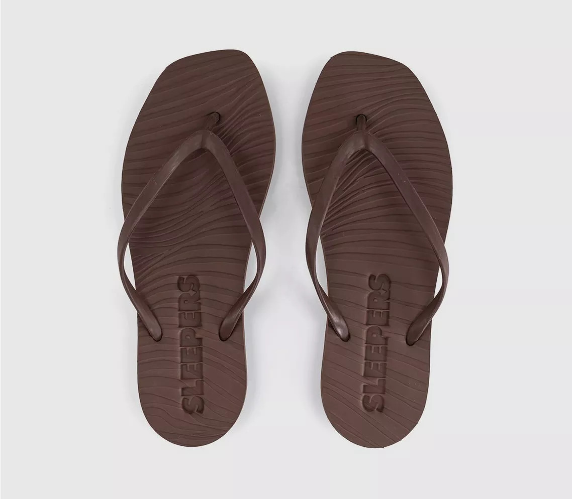 Sleepers Tapered Flip Flops Brown - Women’s Sandals | Office Shoes (UK)
