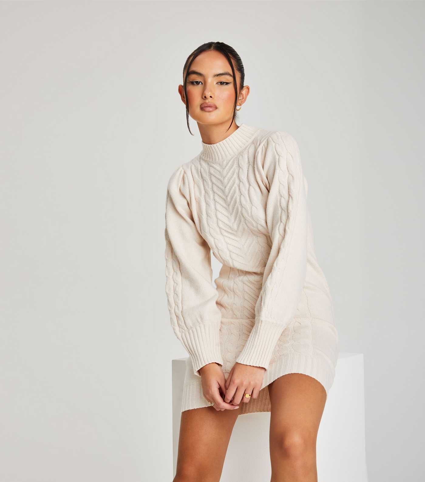 Urban Bliss Cream Cable Knit Mini Jumper Dress
						
						Add to Saved Items
						Remove from ... | New Look (UK)