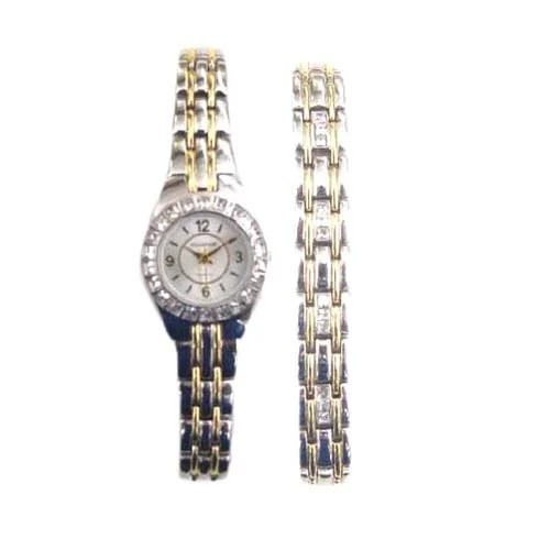 Women's Two Tone Dress Watch and Bracelet Set - Walmart.com | Walmart (US)