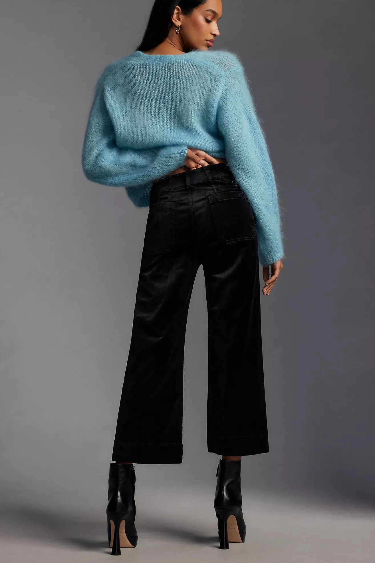 The Colette Velvet Crop Wide-Leg Pants by Maeve | Anthropologie (US)