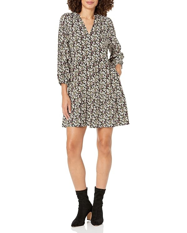 The Drop Women's @caralynmirand Ruffle-Neck Tiered Mini Dress | Amazon (US)